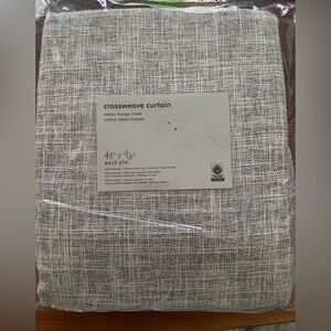 West Elm Textured Crossweave Curtain in Gray brand New set of 2 panels